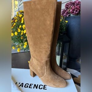 L'AGENCE Tan Suede Boots